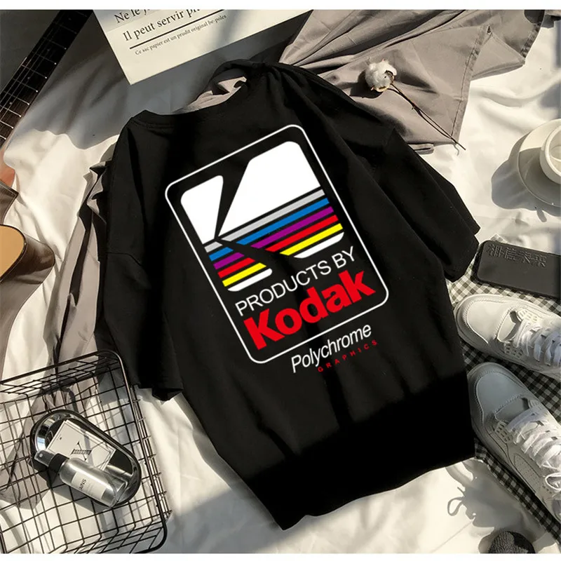 Женская уличная мода свободная футболка новинка 2018 женские топы в Корейском