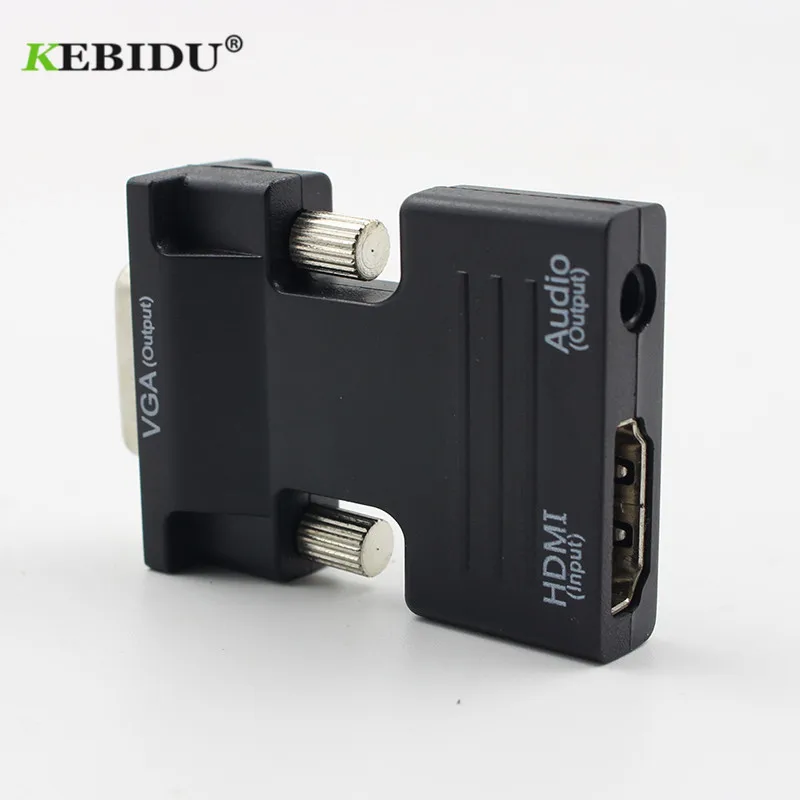 Kebidu Женский VGA Мужской конвертер с аудио адаптером адаптер Поддержка 1080P для ПК