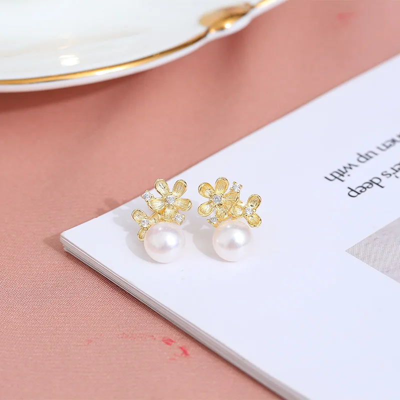Серьги гвоздики DAIMI Silver Swan 6 7 мм белые серьги розовый пресноводный жемчуг|Серьги| |