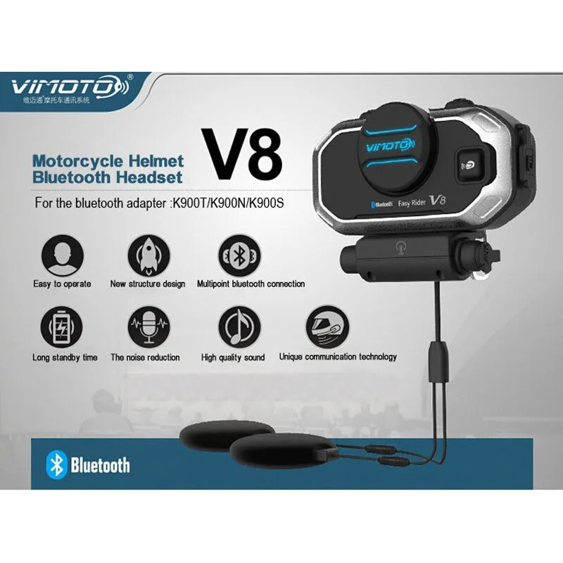 Мотоциклетная Bluetooth гарнитура Vimoto V8 многофункциональная стереогарнитура для