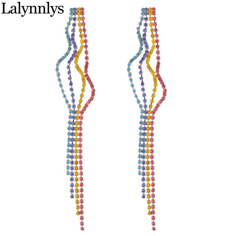 Lalynnlys, новая мода, серьги в виде рыбы, фламинго, висячие серьги, птицы, краб, стразы, серьги-капли для женщин, девушек, подарочные украшения для ушей E60531