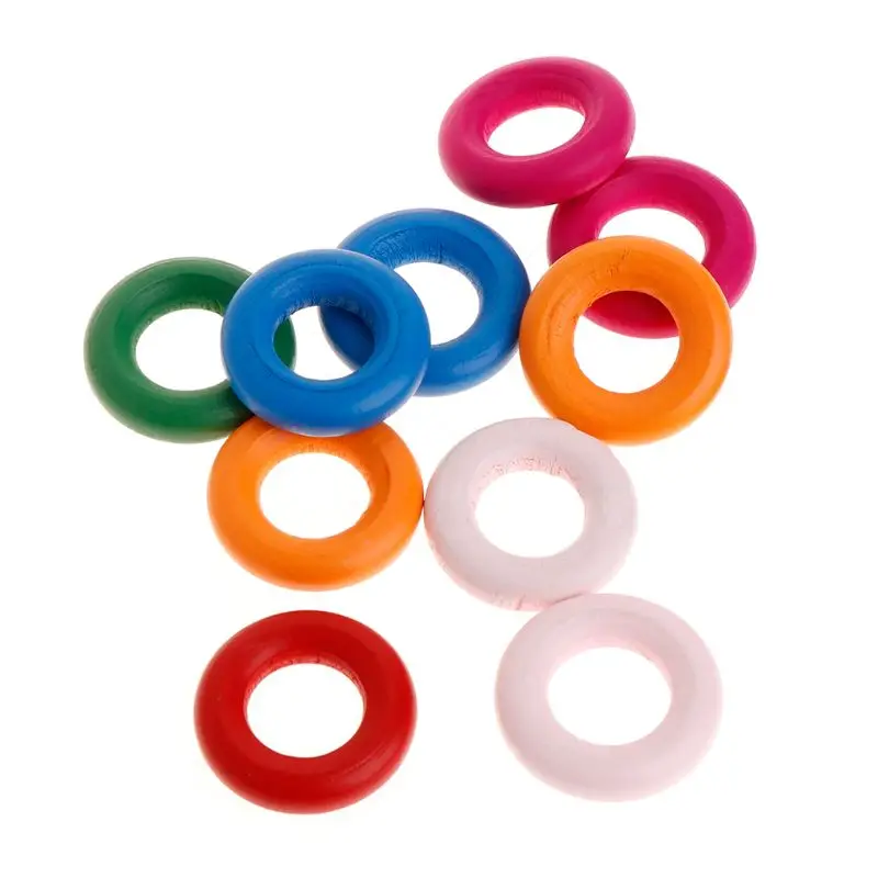 10 шт./компл. деревянные кольца игрушки попугая жевательные натуральное цветное