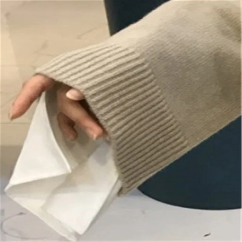 Элегантные осенне зимние высокого качества женские сладкие вязаный модный