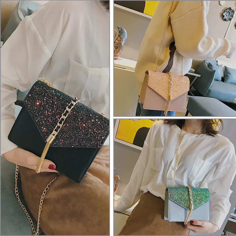 Модная Бриллиантовая сумка на плечо для женщин из искусственной кожи вечерние