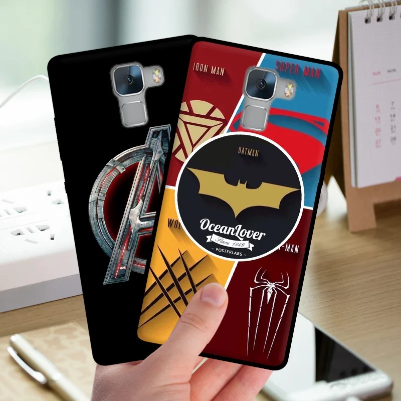 mosirui for Huawei Honor 7 case Silicone Cover soft shell Back in fitted phone Marvel Comics Spider Iron Thor Man |