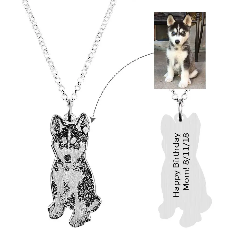 Amxiu персонализированное ювелирное изделие с изображением собаки из стерлингового серебра 925 пробы для мужчин и женщин, подарки для мальчико... от AliExpress WW