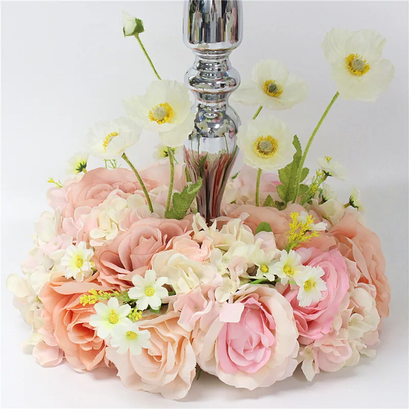 Customized artificial flowers Table flower round bottom desktop decoration Wedding layout road lead Stage decorative 1pc | Дом и сад