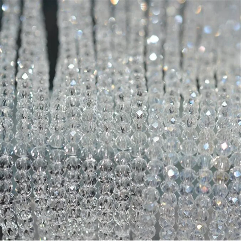 Прозрачные граненые стеклянные бусины-разделители MHS.SUN 2 мм-14 мм прозрачные для