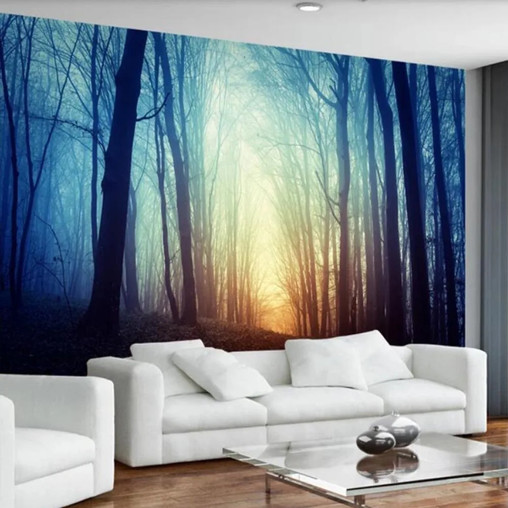 3D Misty Forest Wallpaper Mural for Living Room Bedroom Sofa TV Background Wall Covering Photo Fog Nature Murals | Обустройство дома
