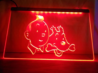 

LC129- Tintin and Snowy Adventures Comic NEW Light Sign home decor crafts