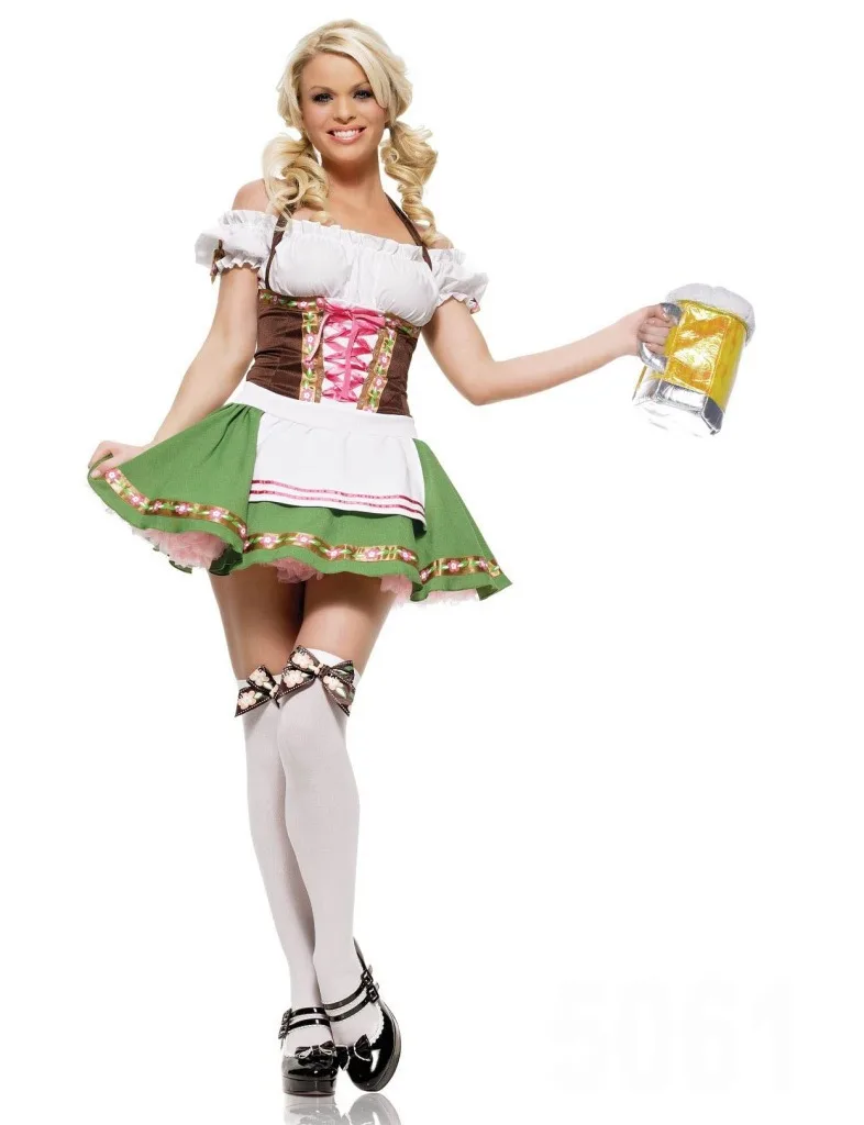

Women Oktoberfes Costumes Women Beer Festival Dresses Deguisement Adults Housemaid Dress Sexy Halloween Costumes
