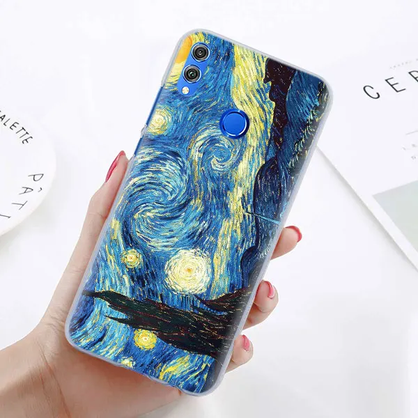Чехол для телефона с изображением звездной ночи Ван Гога для huawei Honor 8X 8A Pro 8C 8S 9 10 Lite 20i Honor Play Y7 Y9 чехол - Цвет: 08