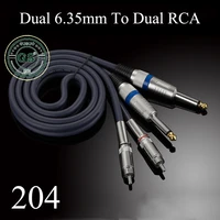 gusuo quality dual rca to 2x 6 35mm 14 mono ts plug audiophile audio cable for mixer amplifier 0 5m 30m