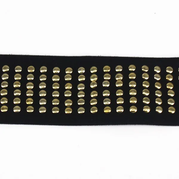 39 мм эластичная стрейч черная Золотая лента в стиле стимпанк с бисером ремень для