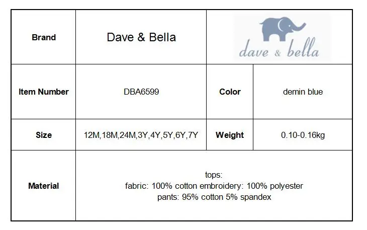Dave bella/комплекты одежды без рукавов для малышей Детские летние прекрасные костюмы одежда высокого качества для малышей Одежда для девочек DBA6599