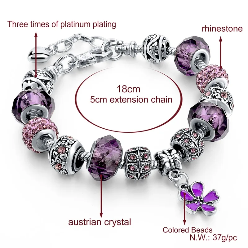 Женские серебряные браслеты ATTRACTTO рождественский подарок для браслетов с