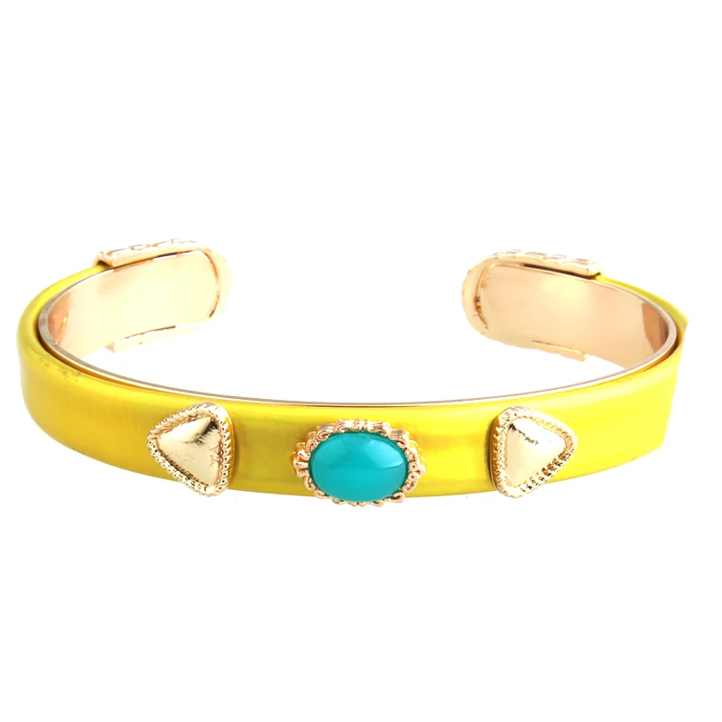 yellow green NeeFu WoFu браслеты из змеиной кожи, открытые браслеты для женщин, модные роскошные ювелирные изделия, Очаровательная брендовая коллекция - Окраска металла: yellow green