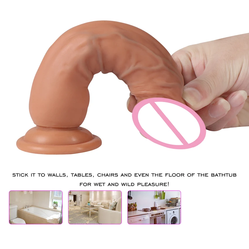 Mlsice большой реалистичный длинный дилдо петух Пенис с присоской искусственные