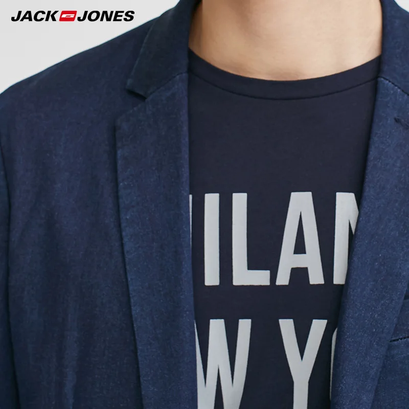 Jack Jones Бренд 2018 Новинка мужский пиджак 30% хлопок нательный фасон два пуговицы