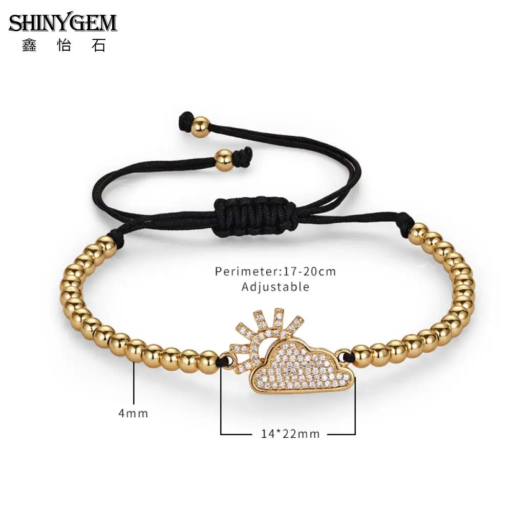 ShinyGem модные солнце и облако Шарм Браслеты со стразами 4 цвета браслет ручной