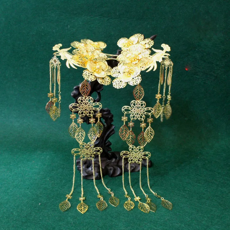 

A234 Golden Series Hair Tiara Ancient Chinese Princess Empress Wedding Tiara TV Play Photography Hanfu Hair Accessory