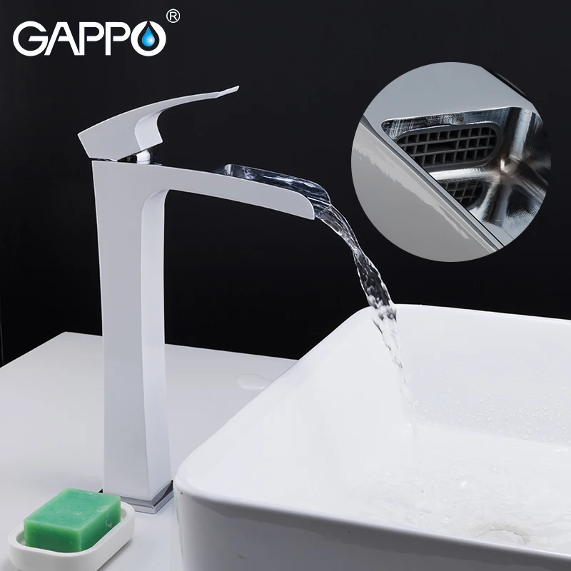 GAPPO Tall смеситель для раковины хромированный ванной кран Водопад водопроводный с