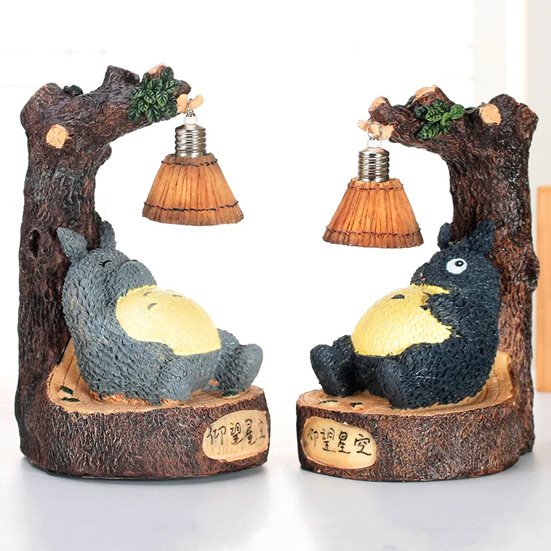 Полимерная кошка копилка дерево пень стиль экономия денег креативный Ночной