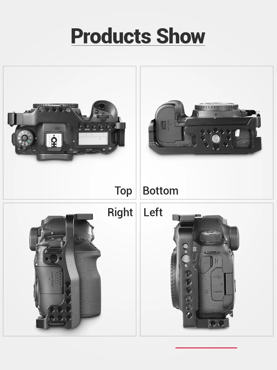 Клетка для камеры SmallRig для Canon 6D Mark II клетка с рельсами NATO Встроенная Arca швейцарская быстросъемная пластина 2142