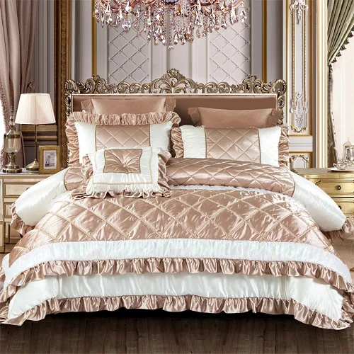 bedding set 2 Роскошный шелковый хлопковый комплект постельного белья и постельных принадлежностей King size, пододеяльник, покрывало, набор ropa de cama juego de cama - Цвет: bedding set 2