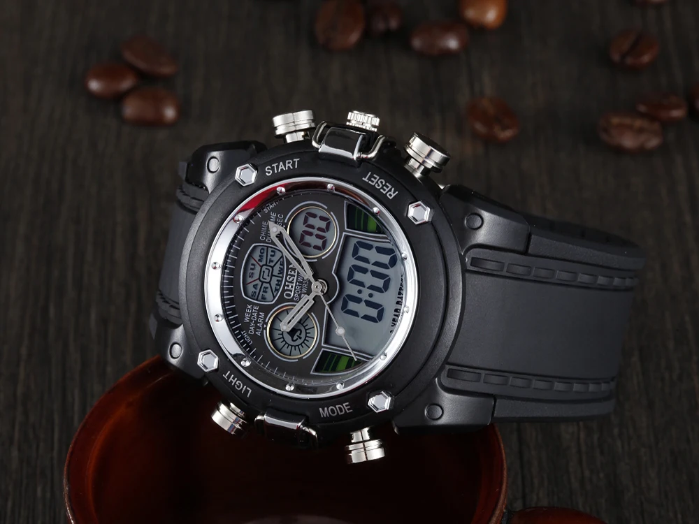 Спортивные водонепроницаемые часы с двойным дисплеем электронные светодиодные