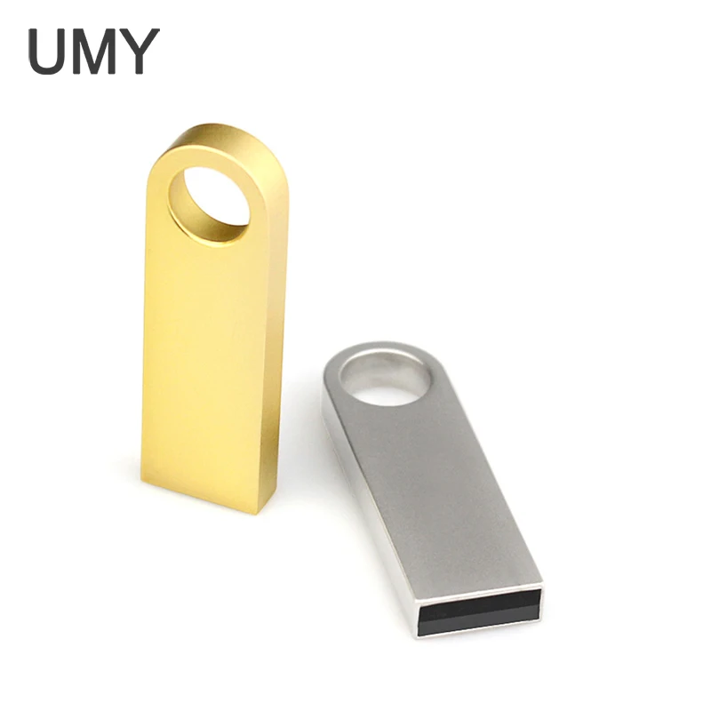 Серебристый/золотистый металлический водонепроницаемый USB флеш накопитель