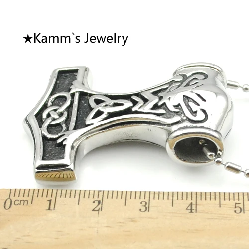 Модные Thors молоток Кельтский Узел миф Mjolnir кулон из нержавеющей стали с цепочкой