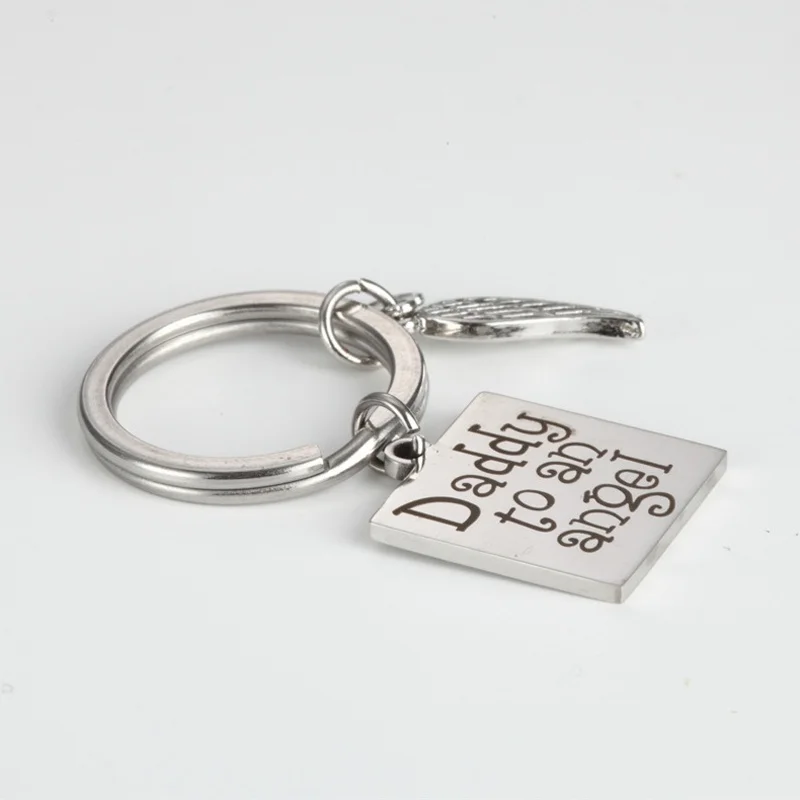 Мода из нержавеющий стали памятный папа к Ангелу подвеска крыло брелок брелки