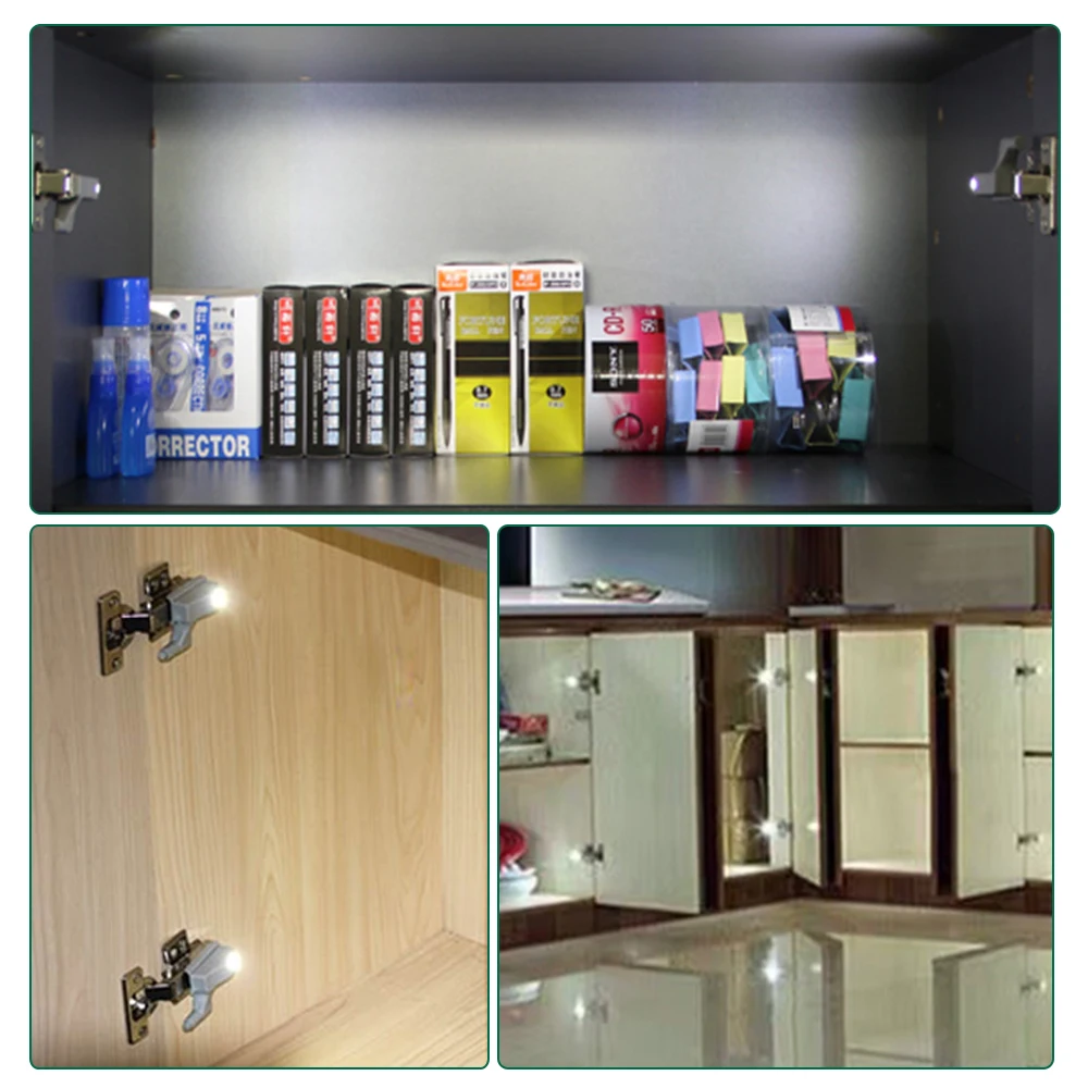 

EeeToo Universal LED Under Cabinet Light Cupboard Inner Hinge Lamp 3LEDs Closet Wardrobe Sensor Light Home Kitchen Night Light