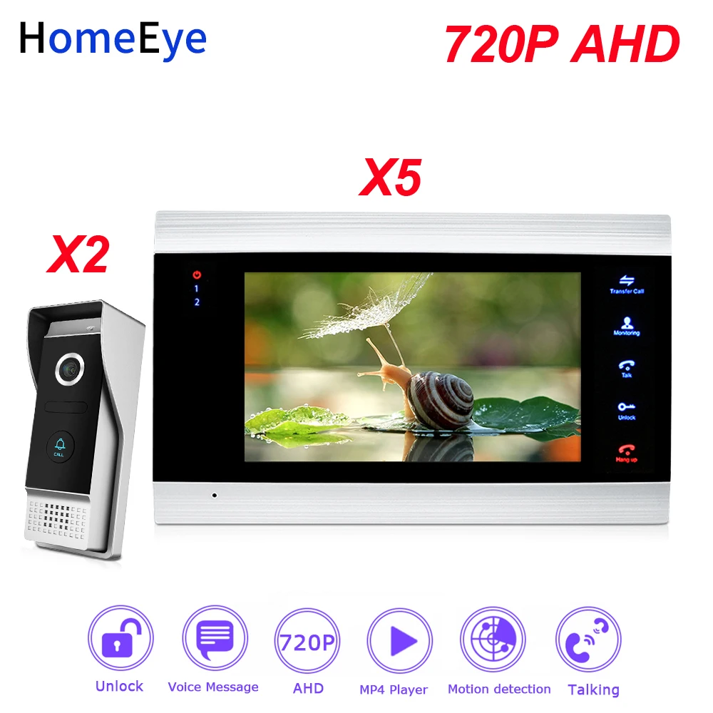 Видеодомофон HomeEye 720P AHD видеодомофон 2 5 домашняя система контроля доступа широкий