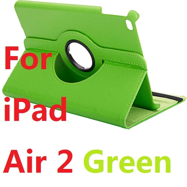 for ipad air2 green 360 градусов вращающийся из искусственной кожи чехол включает в себя задний Чехол для всего тела чехол для нового iPad 9,7 дюймов iPad Air 1 Air 2 9,7" - Цвет: for ipad air2 green