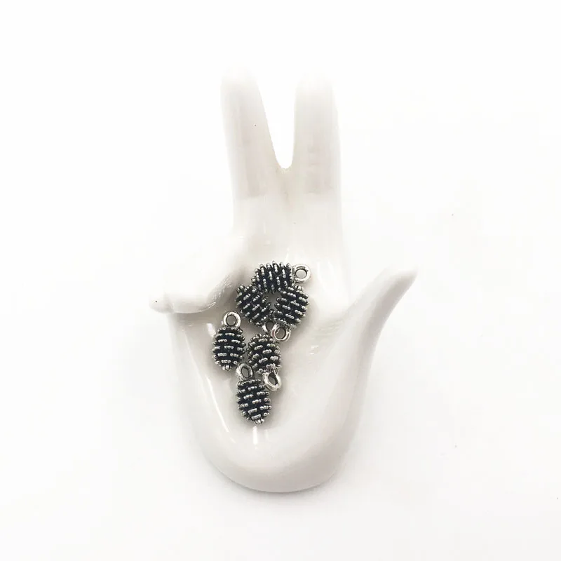 5 шт./лот винтажные посеребренные 3D сосновые конусы очаровательные милые