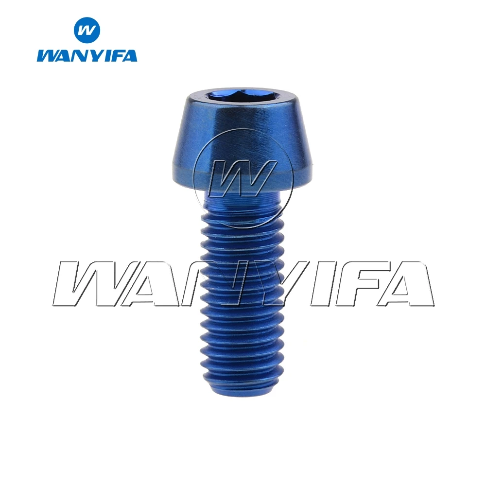 Титановый "Wanyifa" болты M8x 15 20 25 30 35, 40 45 50 70 мм шестигранный ключ конусности головки винта для уход за кожей лица маска Велосипедный спорт мотоцикл автомобиль Ti Застежка - Цвет: Синий