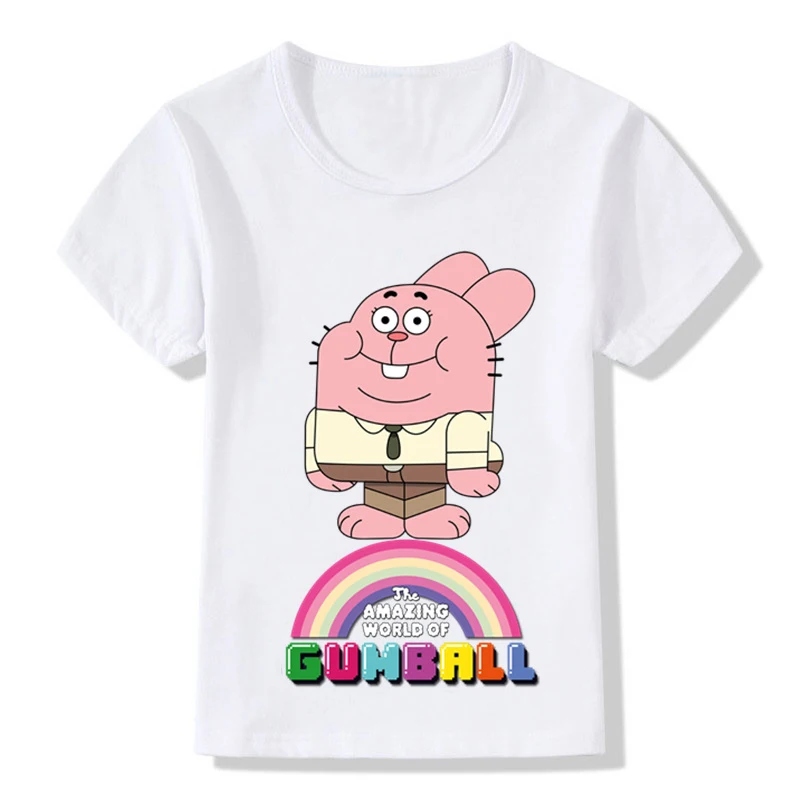 Забавная детская футболка с рисунком Удивительный мир Гамбола летние топы