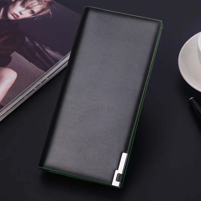 Тонкий кошелек Для мужчин тонкий бумажник кожаный мягкая кошельки Элитный бренд