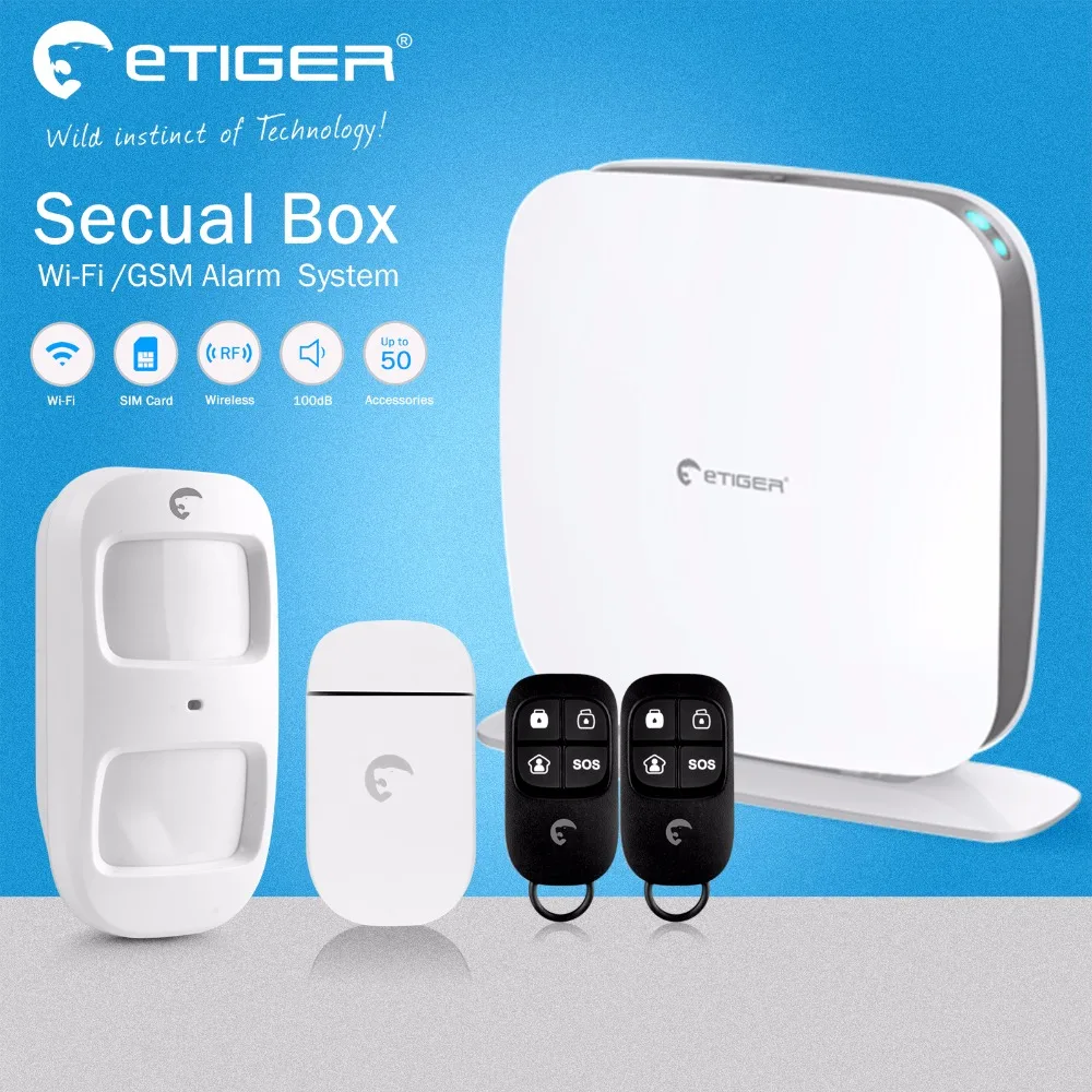 Сигнализация от etiger wifi система безопасности secual box с солнечной сигнализацией