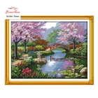 Golden Panno, Набор для вышивки крестиком 11CT 14CT с красивым пейзажем парка, домашняя вышивка Deco923
