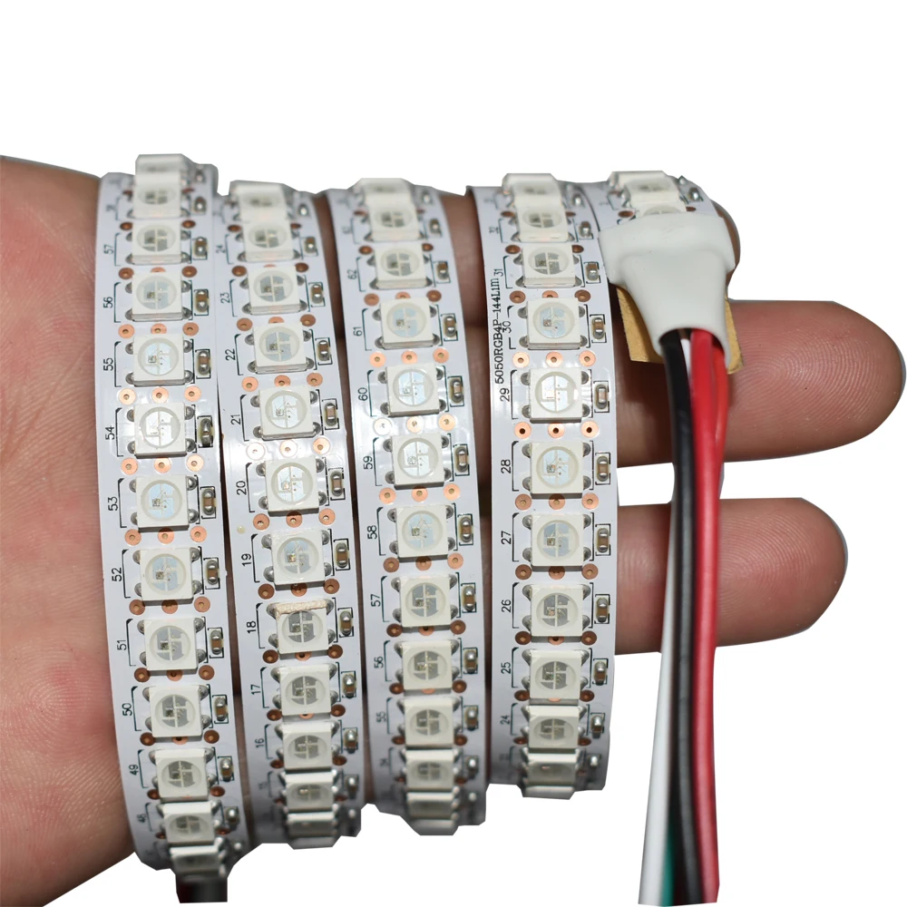 WS2812 Волшебная светящаяся 144 светодиода/м IP20 DC5V Гибкая Высококачественная