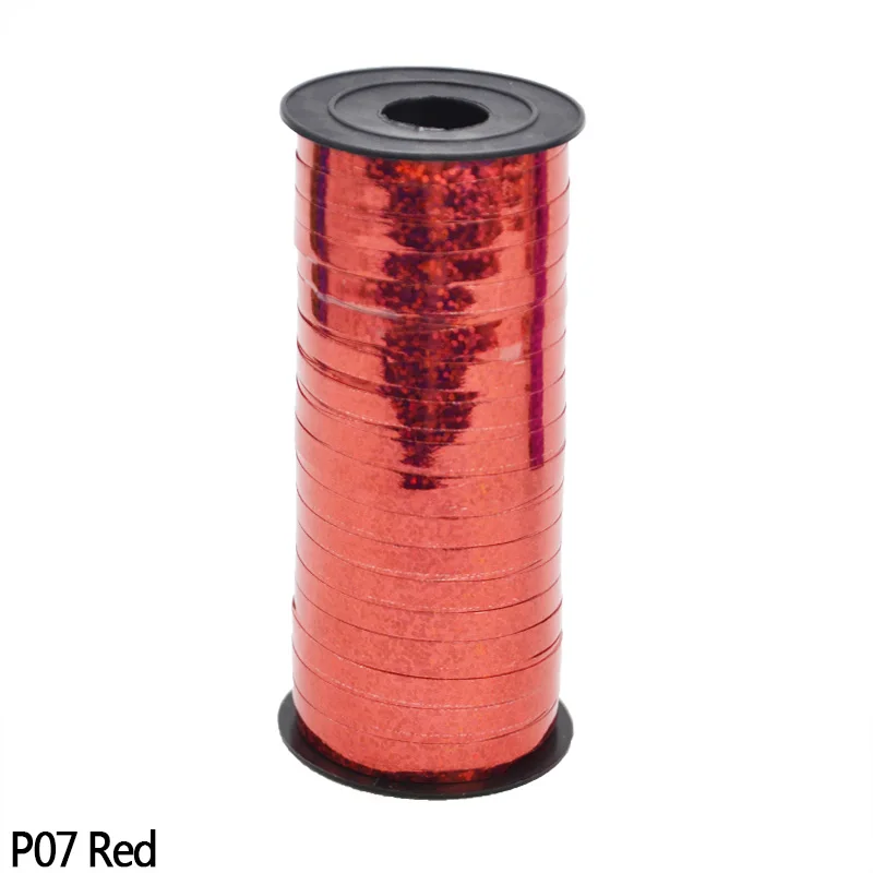 P07 Red-100yards Шар цвета розового золота лента-лазер для вечерние украшения свадьбы День рождения вечерние аксессуары для воздушного шара фольга атласная упаковка кран - Цвет: P07 Red-100yards