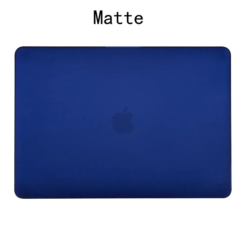 Matte Peony blue Матовый \ Кристальный чехол для Apple Macbook Air Pro retina 11 12 13 15 дюймов сумка для ноутбука, для нового Mac book Air Pro 13,3 чехол A1932 - Цвет: Matte Peony blue