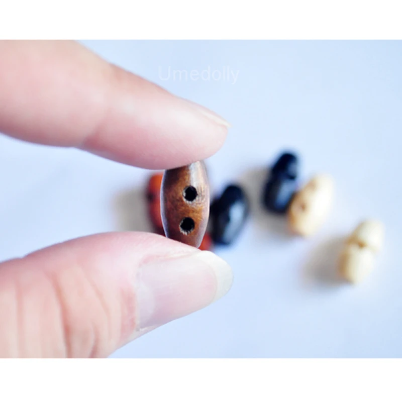 12 шт. деревянные аксессуары для кукол с одним отверстием/двойным отверстием 15 мм