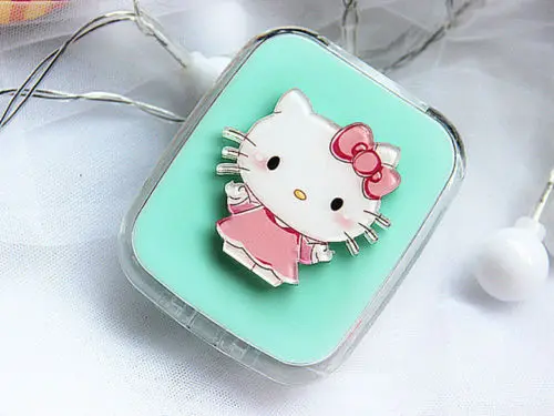 Милый дизайн hello kitty чехол для контактных линз впитывающая коробка для хранения макияжа yey-D2003 - Цвет: Green