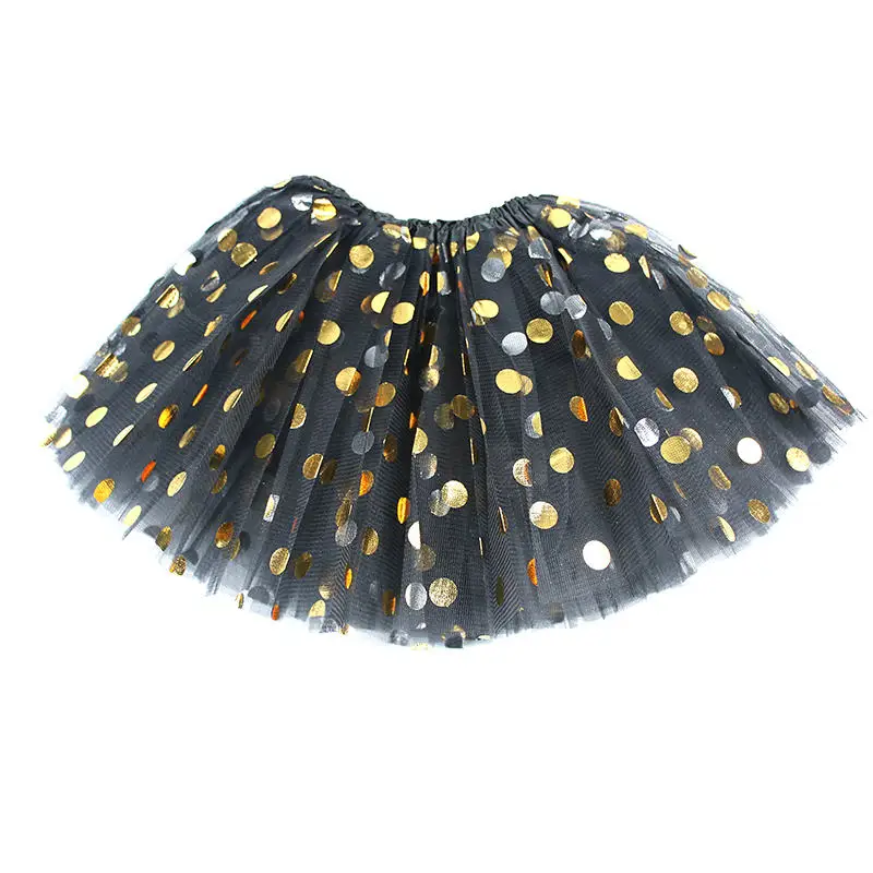 black 1PXSkirt Юбки-пачки для девочек детская одежда белая ажурная юбка-трапеция для девочек, зеленый, фиолетовый, розовый, с фатиновой юбкой детская юбка пачка с узором в горошек, юбки для девочек праздничная одежда - Цвет: black 1PXSkirt