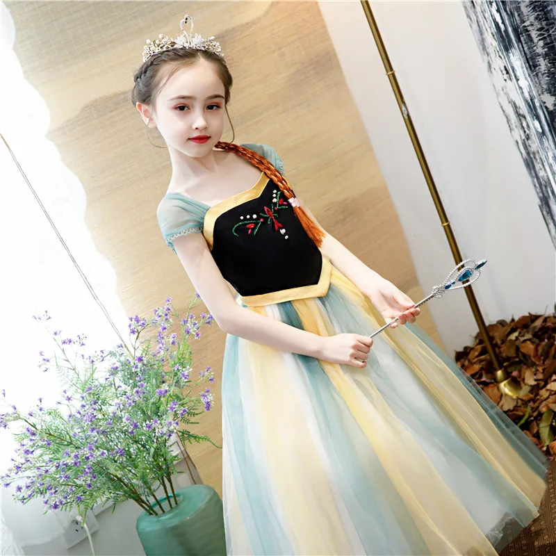 2019 Girl Anna Dress up Costume Children Summer Tulle Princess Party Cosplay Fancy for Halloween Gift | Детская одежда и обувь