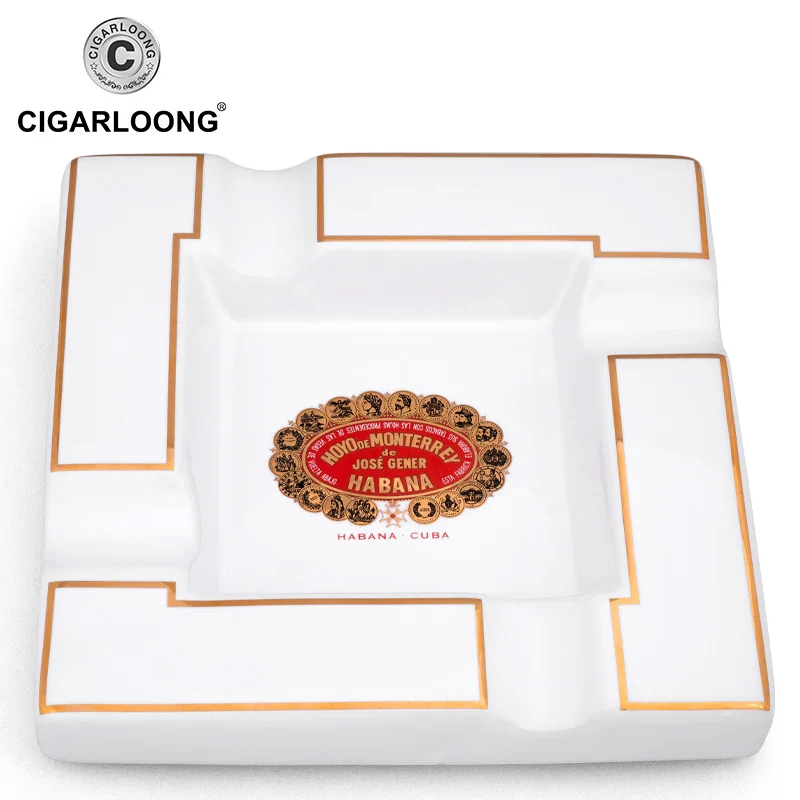 CIGARLOONG Cigar Ashtray Large Ceramic Ashtray Living Room Creative Personality 4 Slot Ashtray Holder CLG-0394